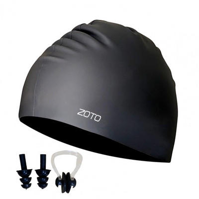 Set de înot din 3 piese Elasticitate mare, femei, bărbați, pălărie de înot, dopuri de urechi, set de cleme pentru nas, șapcă de înot pentru scufundări subacvatice