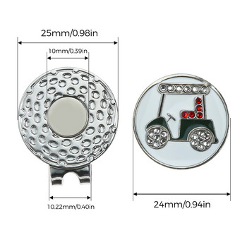 1PC Crystal Diamond Car Patterns Маркер за топка за голф с магнитна щипка за шапка Маркери Голф играчи Подарък за мъже Жени Деца Голф аксесоари