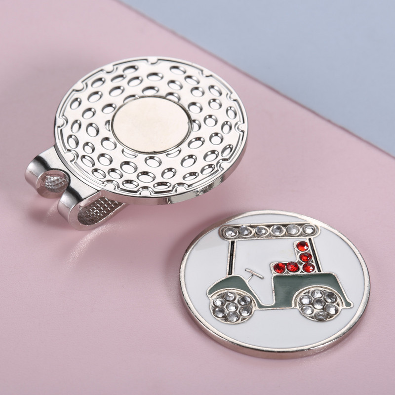 1 tk Crystal Diamond automustriga golfipalli marker koos magnetilise mütsiklambriga markeritega golfimängijad kingitus meestele naistele lastele golfitarvikud