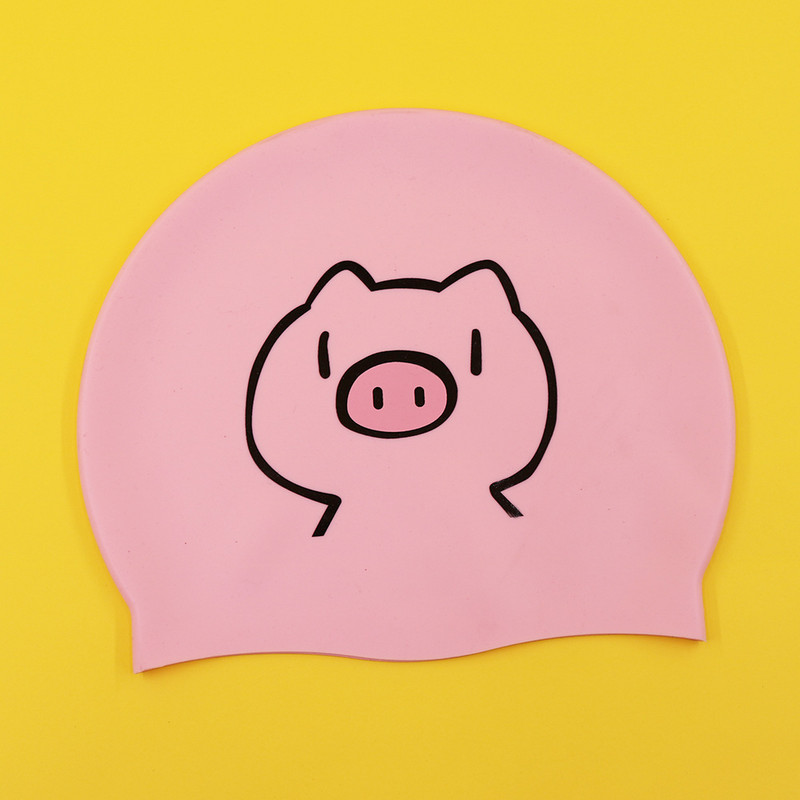 Căciulă de înot pentru copii adulți, model drăguț din silicon, cu elasticitate ridicată, pălărie de înot mare, profesională, impermeabilă, șapcă de înot părinte-copil