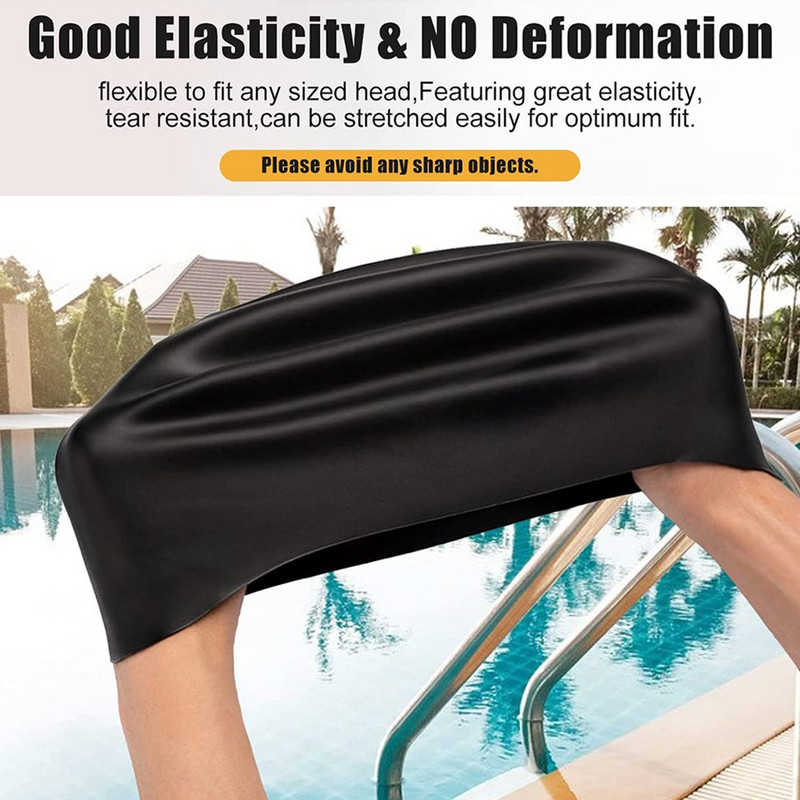 Silikonski ženski silikonski bazen za plivanje za dugu kosu, izdržljivi neklizajući bazen za pletenice i dreadlockse, visoki