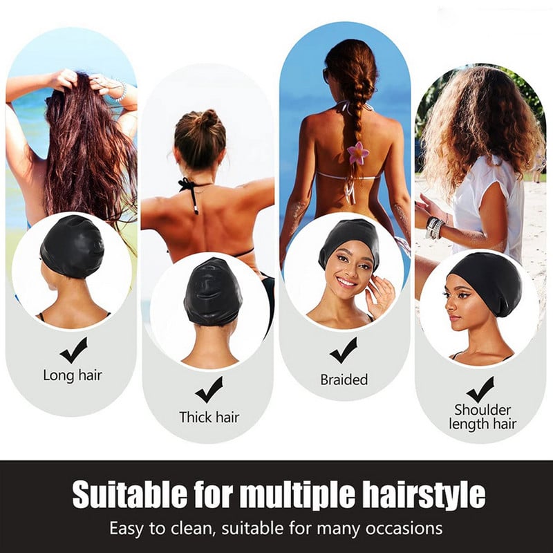 Silikonski ženski silikonski bazen za plivanje za dugu kosu, izdržljivi neklizajući bazen za pletenice i dreadlockse, visoki