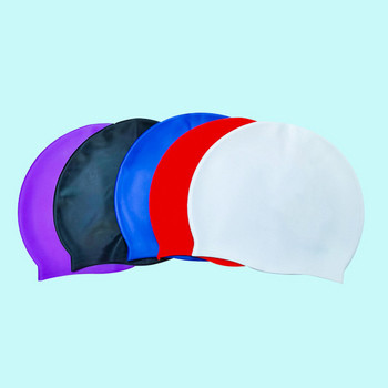 Νέο 2023 ελαστικό αδιάβροχο ύφασμα PU Protect Ears Long Hair Sports Καπέλο πισίνας Καπέλο κολύμβησης Δωρεάν μέγεθος για άνδρες και γυναίκες, ενήλικες