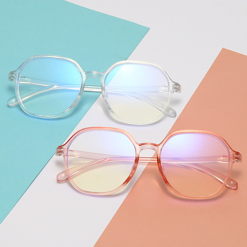 Naiste meeste sinise valguse vastane ruudukujulised blokeerivad prillid ülikerged läbipaistvad arvuti suure raamiga prillid