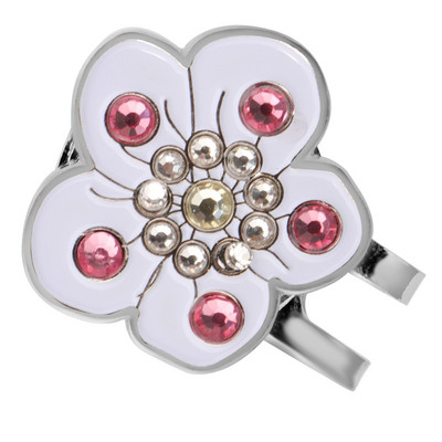 Φορητό κλιπ Plum Blossom Crystal Clip μαρκαδόρο μπάλας του γκολφ σε προσωπίδα καπέλου γκολφ για Friend Golf Trainer