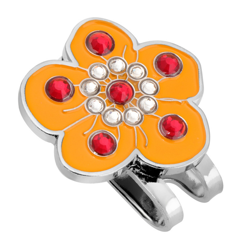 Φορητό κλιπ Plum Blossom Crystal Clip μαρκαδόρο μπάλας του γκολφ σε προσωπίδα καπέλου γκολφ για Friend Golf Trainer