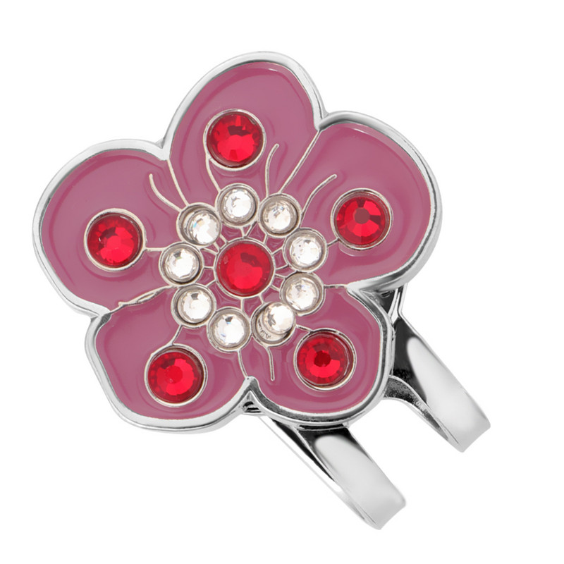Φορητό κλιπ Plum Blossom Crystal Clip μαρκαδόρο μπάλας του γκολφ σε προσωπίδα καπέλου γκολφ για Friend Golf Trainer