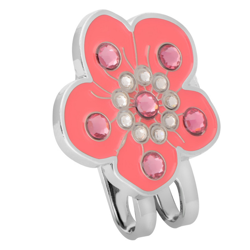 Φορητό κλιπ Plum Blossom Crystal Clip μαρκαδόρο μπάλας του γκολφ σε προσωπίδα καπέλου γκολφ για Friend Golf Trainer