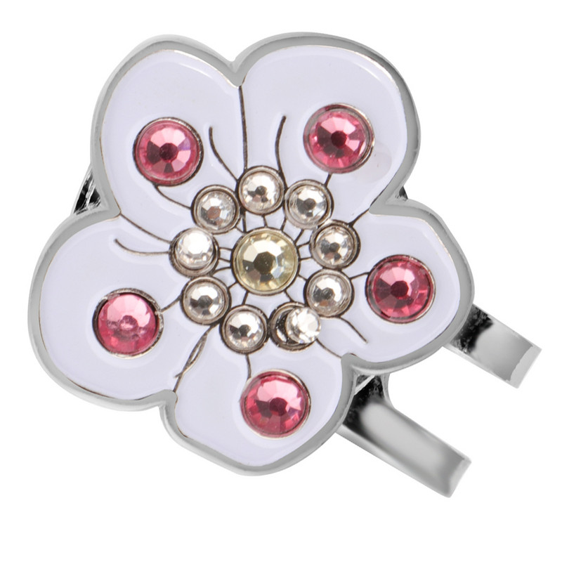 Φορητό κλιπ Plum Blossom Crystal Clip μαρκαδόρο μπάλας του γκολφ σε προσωπίδα καπέλου γκολφ για Friend Golf Trainer