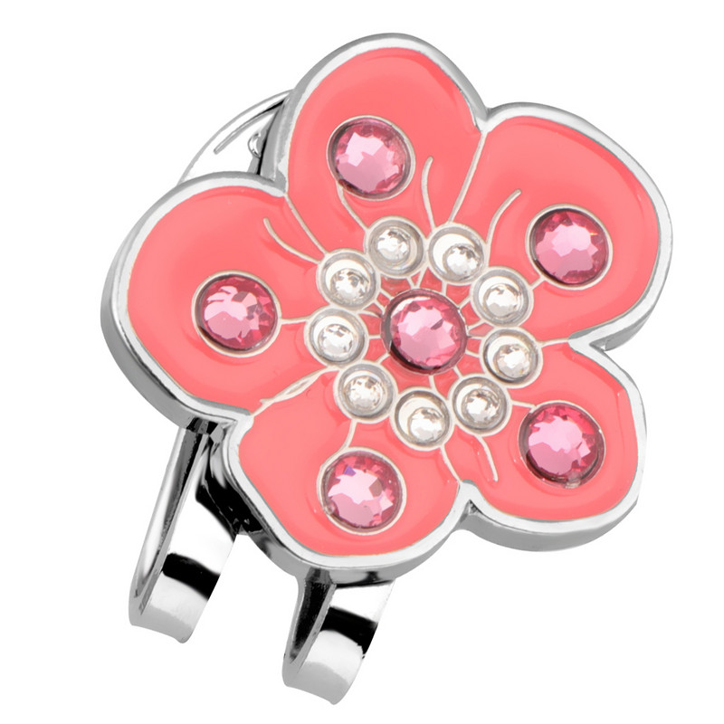 Φορητό κλιπ Plum Blossom Crystal Clip μαρκαδόρο μπάλας του γκολφ σε προσωπίδα καπέλου γκολφ για Friend Golf Trainer