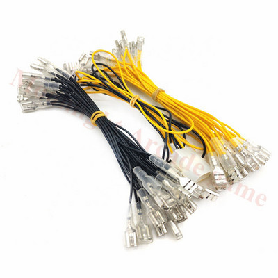 5 V 12 V apšviesta lemputė Kabelis su 6,3 mm greita jungtimi ir MOLEX stiliaus jungtimi, skirta arkadinio vairasvirtei „pasidaryk pats“ / LED mygtukas