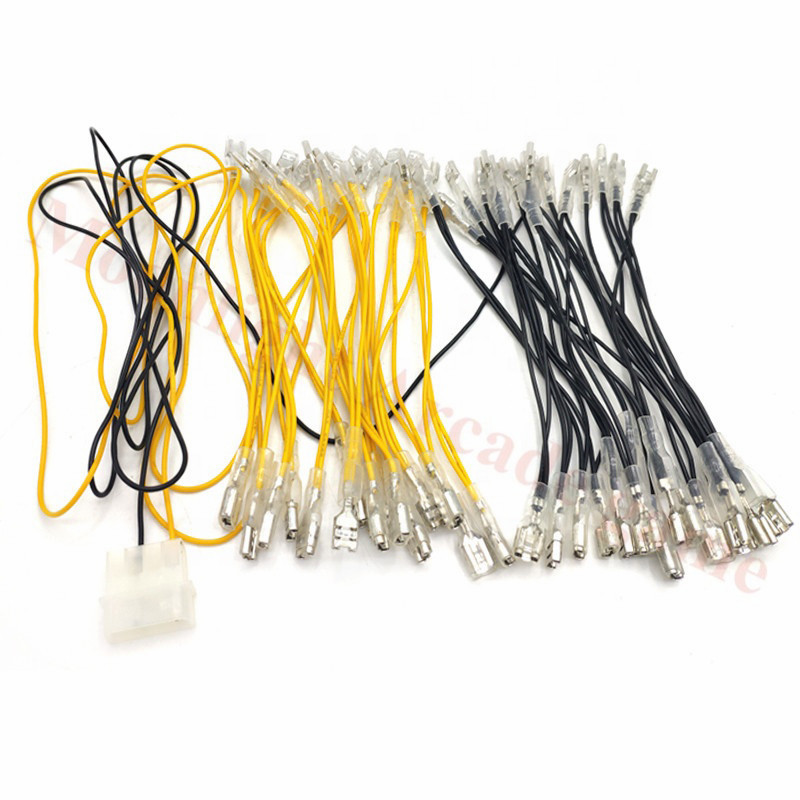 5 V 12 V apšviesta lemputė Kabelis su 6,3 mm greita jungtimi ir MOLEX stiliaus jungtimi, skirta arkadinio vairasvirtei „pasidaryk pats“ / LED mygtukas