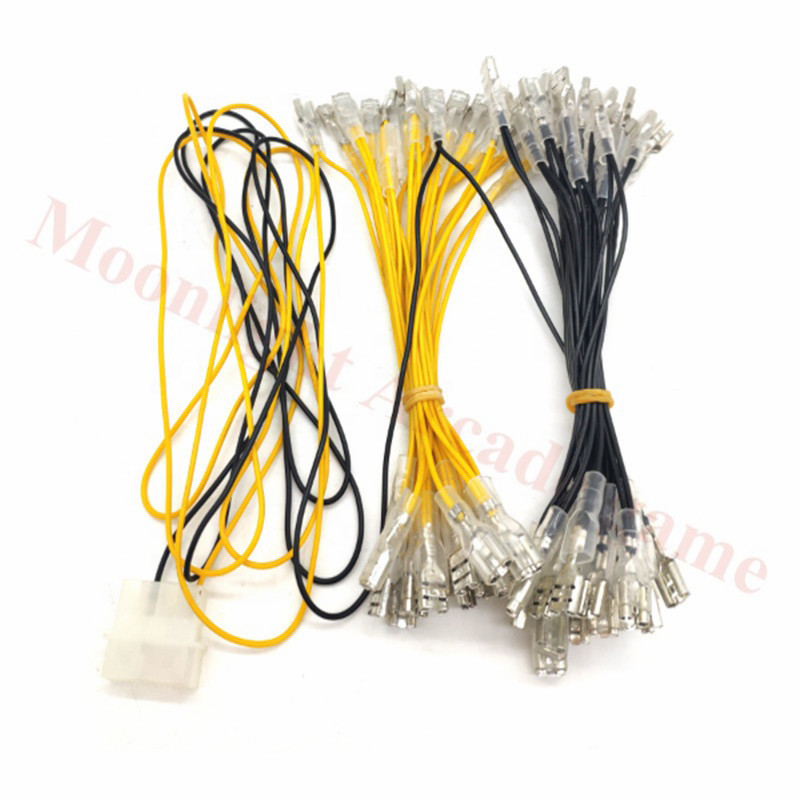 5 V 12 V apšviesta lemputė Kabelis su 6,3 mm greita jungtimi ir MOLEX stiliaus jungtimi, skirta arkadinio vairasvirtei „pasidaryk pats“ / LED mygtukas