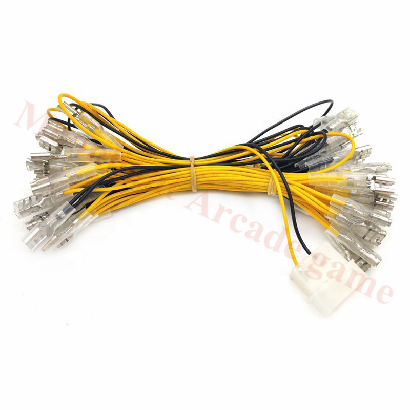 5 V 12 V apšviesta lemputė Kabelis su 6,3 mm greita jungtimi ir MOLEX stiliaus jungtimi, skirta arkadinio vairasvirtei „pasidaryk pats“ / LED mygtukas