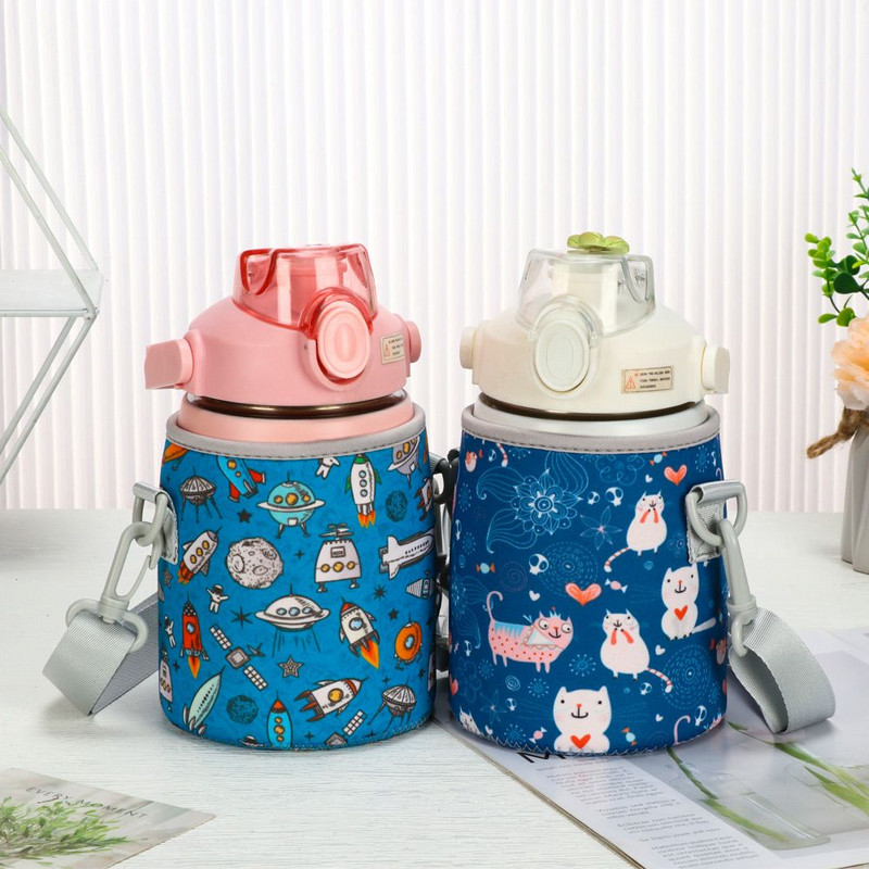 1vnt sportinio vandens butelio dangtelio dėklas, izoliuotas maišelio puodelio maišelis, nešiojamas vakuuminis stiklinis puodelio rankovės sportinis kempingo lauko aksesuaras