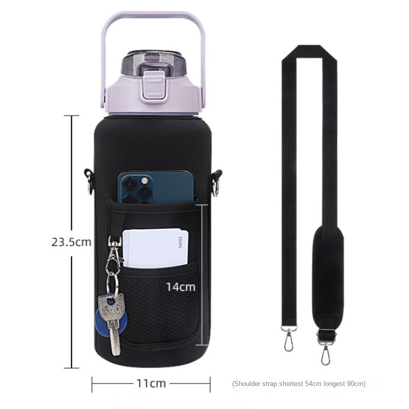 Navlake za boce s vodom od 2 l Motivacijske torbe s držačima za boce s vodom velikog kapaciteta, navlaka za termosicu, samo za pribor za piće, navlaka