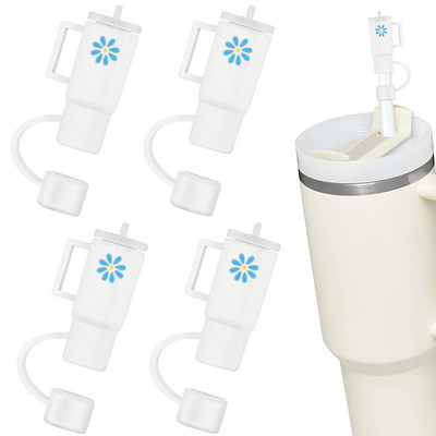 4 vnt. Stanley taurelės šiaudinis dangtelis, 40 uncijų Stenlio taurės silikoninis šiaudinis dangtelis, Stanley taurės šiaudinis dangtelis