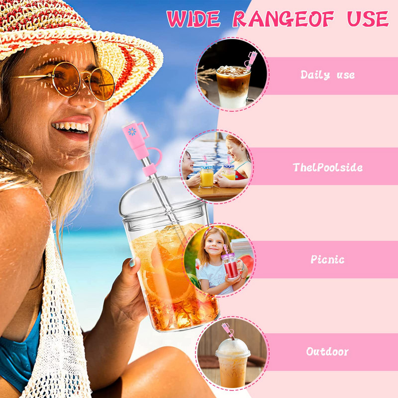 4 vnt. Stanley taurelės šiaudinis dangtelis, 40 uncijų Stenlio taurės silikoninis šiaudinis dangtelis, Stanley taurės šiaudinis dangtelis