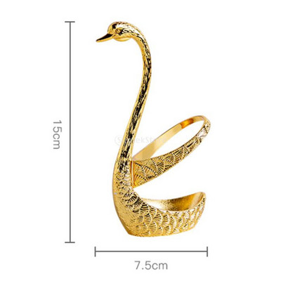 Δημιουργικό σερβίτσιο από ανοξείδωτο ατσάλι Διακοσμητικό σετ βάσης κύκνου με 6 κουταλιές για επιδόρπιο καφέ με ανάμειξη