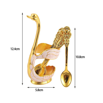 Δημιουργικό σερβίτσιο από ανοξείδωτο ατσάλι Διακοσμητικό σετ βάσης κύκνου με 6 κουταλιές για επιδόρπιο καφέ με ανάμειξη