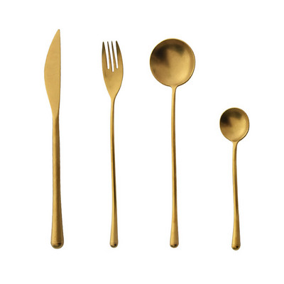 Retro matinis 304 nerūdijančio plieno indų rinkinys Stalo įrankių rinkiniai Vestuvių šakutės kepsnys peiliai Kavos šaukštelis išlenkti indai Kelionės