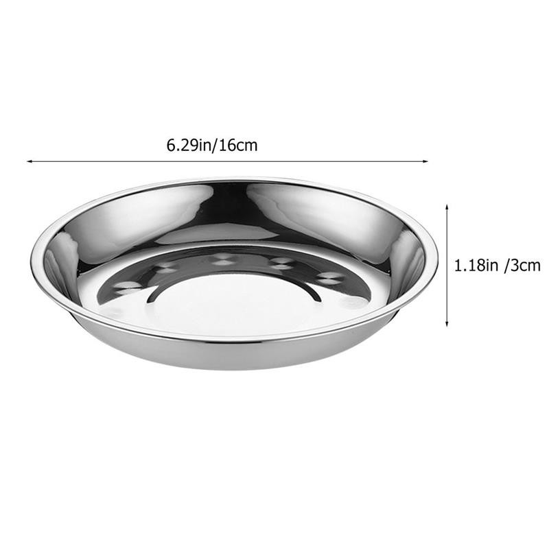 8 vnt nerūdijančio plieno apvalios lėkštės apvalios vakarienės lėkštės kepsninės padėklai Maisto patiekimo lėkštės indų lėkštė kepsninės indų lėkštė