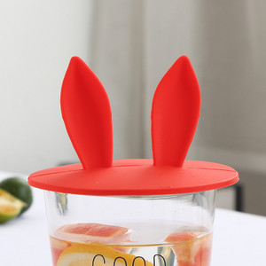 Mielos katės ausies formos silikoninio puodelio dangtelio dangtelis Daugkartinio naudojimo Dulkėms atsparus vandens butelio dangtelis įsiurbimo dangtelis gėrimų priedai