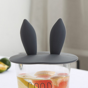 Mielos katės ausies formos silikoninio puodelio dangtelio dangtelis Daugkartinio naudojimo Dulkėms atsparus vandens butelio dangtelis įsiurbimo dangtelis gėrimų priedai