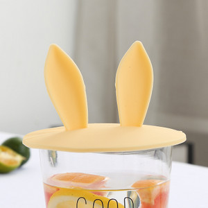 Mielos katės ausies formos silikoninio puodelio dangtelio dangtelis Daugkartinio naudojimo Dulkėms atsparus vandens butelio dangtelis įsiurbimo dangtelis gėrimų priedai