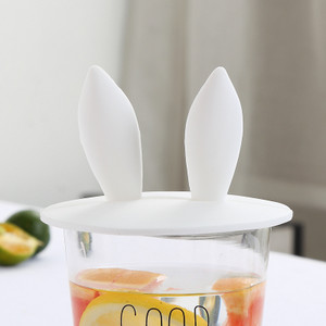 Mielos katės ausies formos silikoninio puodelio dangtelio dangtelis Daugkartinio naudojimo Dulkėms atsparus vandens butelio dangtelis įsiurbimo dangtelis gėrimų priedai