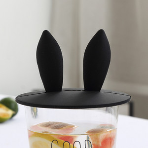 Mielos katės ausies formos silikoninio puodelio dangtelio dangtelis Daugkartinio naudojimo Dulkėms atsparus vandens butelio dangtelis įsiurbimo dangtelis gėrimų priedai