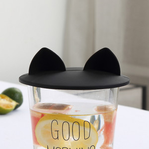 Mielos katės ausies formos silikoninio puodelio dangtelio dangtelis Daugkartinio naudojimo Dulkėms atsparus vandens butelio dangtelis įsiurbimo dangtelis gėrimų priedai