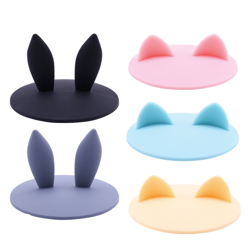 Mielos katės ausies formos silikoninio puodelio dangtelio dangtelis Daugkartinio naudojimo Dulkėms atsparus vandens butelio dangtelis įsiurbimo dangtelis gėrimų priedai