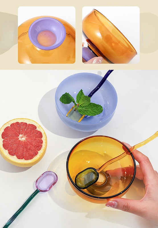 4-tolline jäätisekauss klaaskauss jogurti jaoks jaapani kauss armas kauss värvikas klaasist lauanõud supikauss kuumakindel klaas