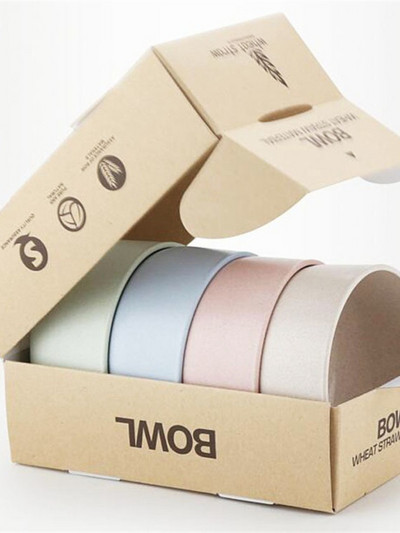 4 vnt / rinkinys Virtuviniai indai Kviečių šiaudų dubuo Maisto kokybės Kvietiniai ryžių dubuo Stalo reikmenys Maisto indas Ekologiški pietūs посуда