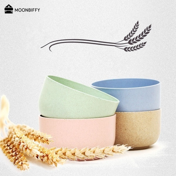 4 vnt / rinkinys Virtuviniai indai Kviečių šiaudų dubuo Maisto kokybės Kvietiniai ryžių dubuo Stalo reikmenys Maisto indas Ekologiški pietūs посуда