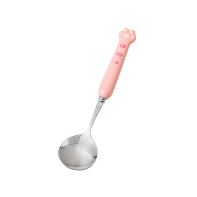 Set de tacâmuri cu gheare de tigru drăguț coreeană, lingură, furculiță, cu carcasă, portabil, pentru călătorie, veselă din oțel inoxidabil, ustensile de bucătărie