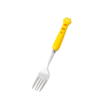 Set de tacâmuri cu gheare de tigru drăguț coreeană, lingură, furculiță, cu carcasă, portabil, pentru călătorie, veselă din oțel inoxidabil, ustensile de bucătărie