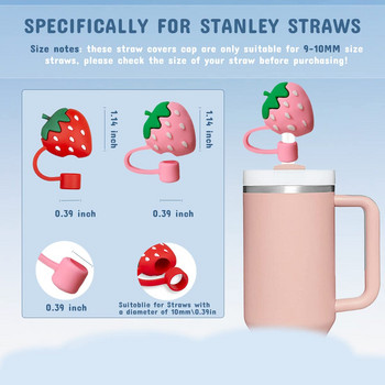 Ψάθινο καπάκι για Stanley Cup, 4 τμχ 10mm Cloud&Rainbow Straw Cover, Ψάθινο καλύμματα σιλικόνης Cap Straw Topper