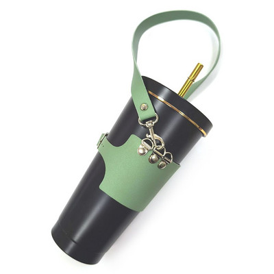 Kohvitassi varrukad Korduvkasutatav nahast kohvitassihoidja käepidemega Kaasaskantav isoleeritud joogikandja joogijookide jaoks Boba tee