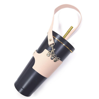 Kohvitassi varrukad Korduvkasutatav nahast kohvitassihoidja käepidemega Kaasaskantav isoleeritud joogikandja joogijookide jaoks Boba tee