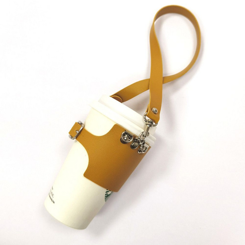 Kohvitassi varrukad Korduvkasutatav nahast kohvitassihoidja käepidemega Kaasaskantav isoleeritud joogikandja joogijookide jaoks Boba tee