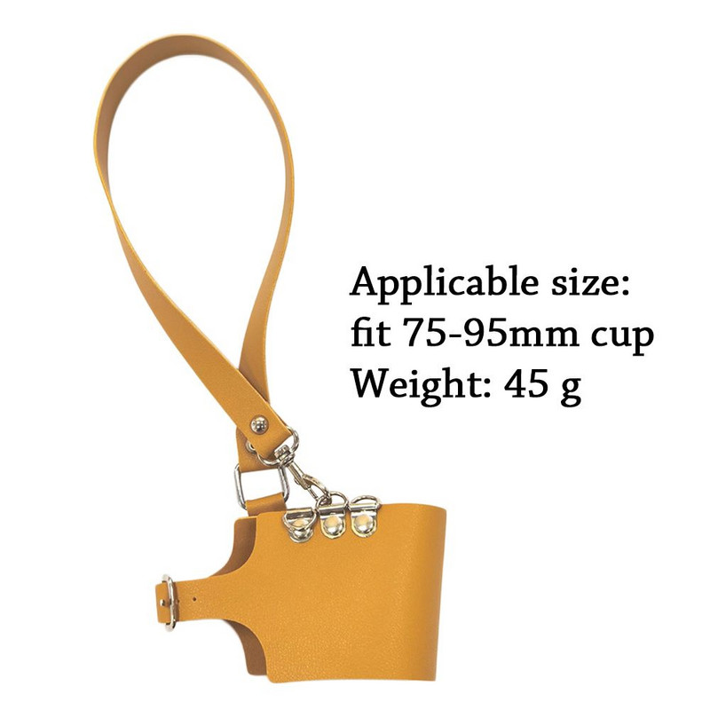 Kohvitassi varrukad Korduvkasutatav nahast kohvitassihoidja käepidemega Kaasaskantav isoleeritud joogikandja joogijookide jaoks Boba tee