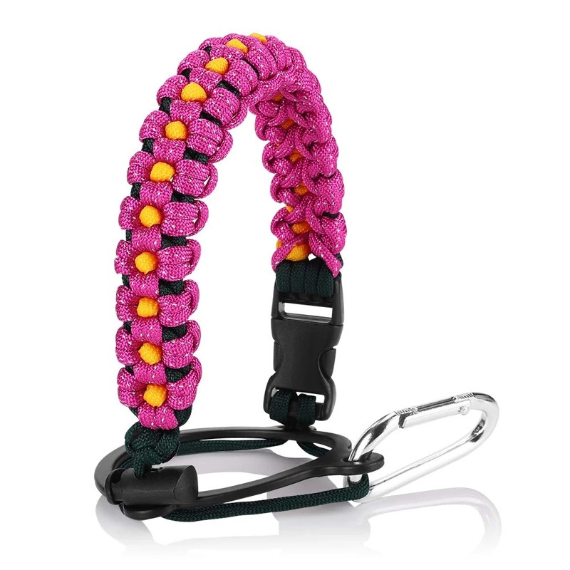 Преносим паракорд с дръжка за бутилка, ремък за кабел, предпазни декоративни въжета, нов, подходящ за бутилки с хидрофлас, широко гърло от 12 до 64 унции