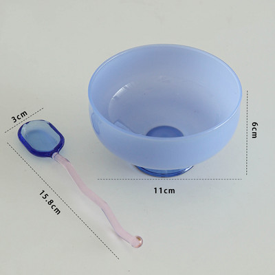 INS spalvingas stiklinis desertinis dubuo didelės talpos ledų dubuo, vaisiai pudingo dubuo Dekoratyvinė sriuba, salotos, pyragas, dubuo, vakarėlis.