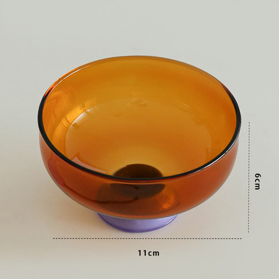 INS spalvingas stiklinis desertinis dubuo didelės talpos ledų dubuo, vaisiai pudingo dubuo Dekoratyvinė sriuba, salotos, pyragas, dubuo, vakarėlis.