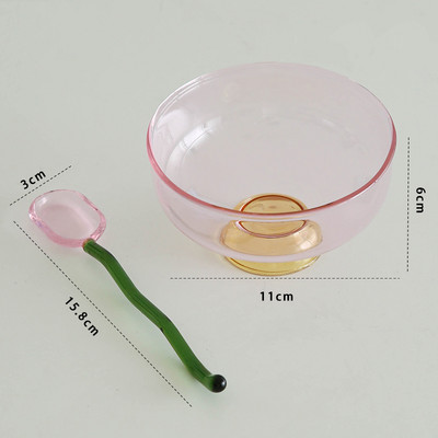 INS spalvingas stiklinis desertinis dubuo didelės talpos ledų dubuo, vaisiai pudingo dubuo Dekoratyvinė sriuba, salotos, pyragas, dubuo, vakarėlis.