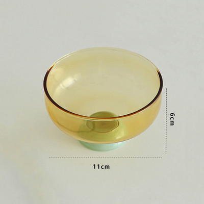 INS spalvingas stiklinis desertinis dubuo didelės talpos ledų dubuo, vaisiai pudingo dubuo Dekoratyvinė sriuba, salotos, pyragas, dubuo, vakarėlis.