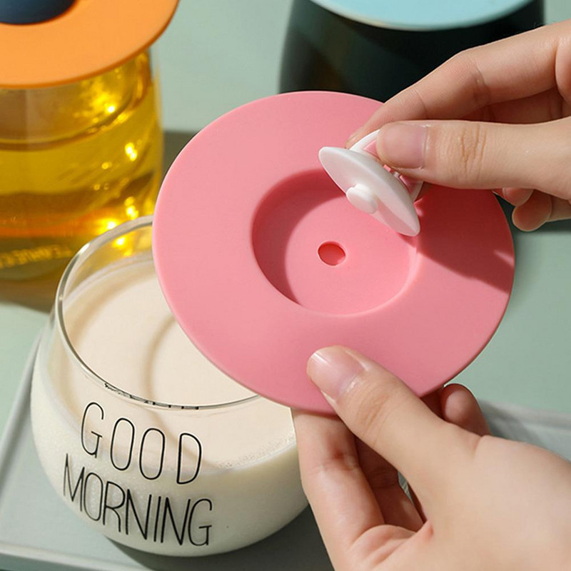 Katės ausų silikono puodelio dangtelis, atsparus dulkėms, nepralaidus arbatai, kava, sandariai uždarytas dangtelis, dangtelis nuo dulkių sandariklis, siurbimas, sandarus puodelis, daugkartinis įrankis