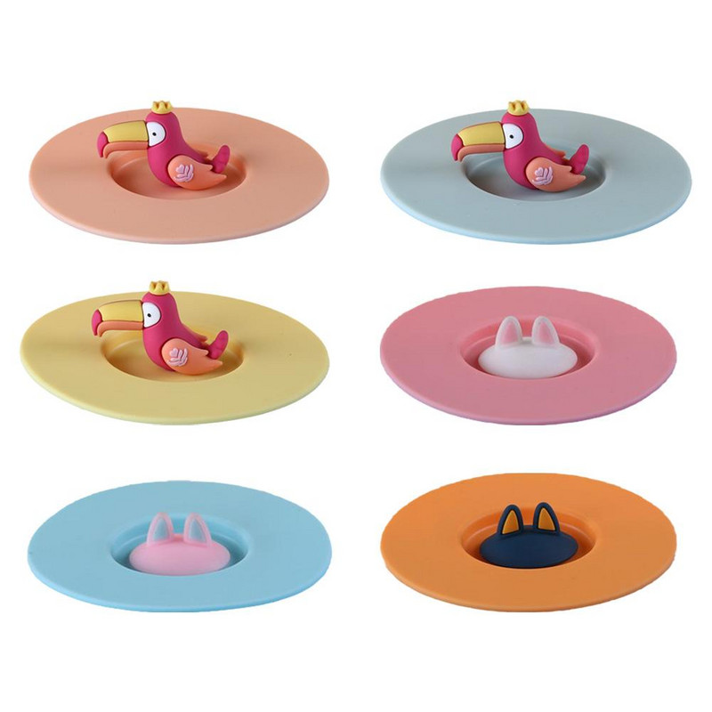 Katės ausų silikono puodelio dangtelis, atsparus dulkėms, nepralaidus arbatai, kava, sandariai uždarytas dangtelis, dangtelis nuo dulkių sandariklis, siurbimas, sandarus puodelis, daugkartinis įrankis